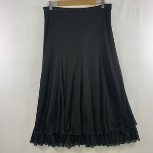 Dark Boho Romantic Tiered Sheer Mesh Layered Midi Skirt Size M Whimsigoth Fairy